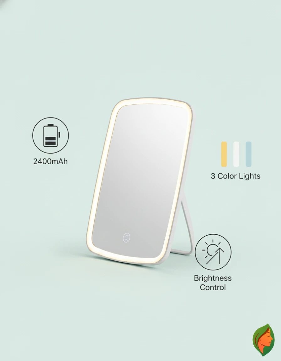 2400mAh Touch LED Makeup Mirror for Desktop Use