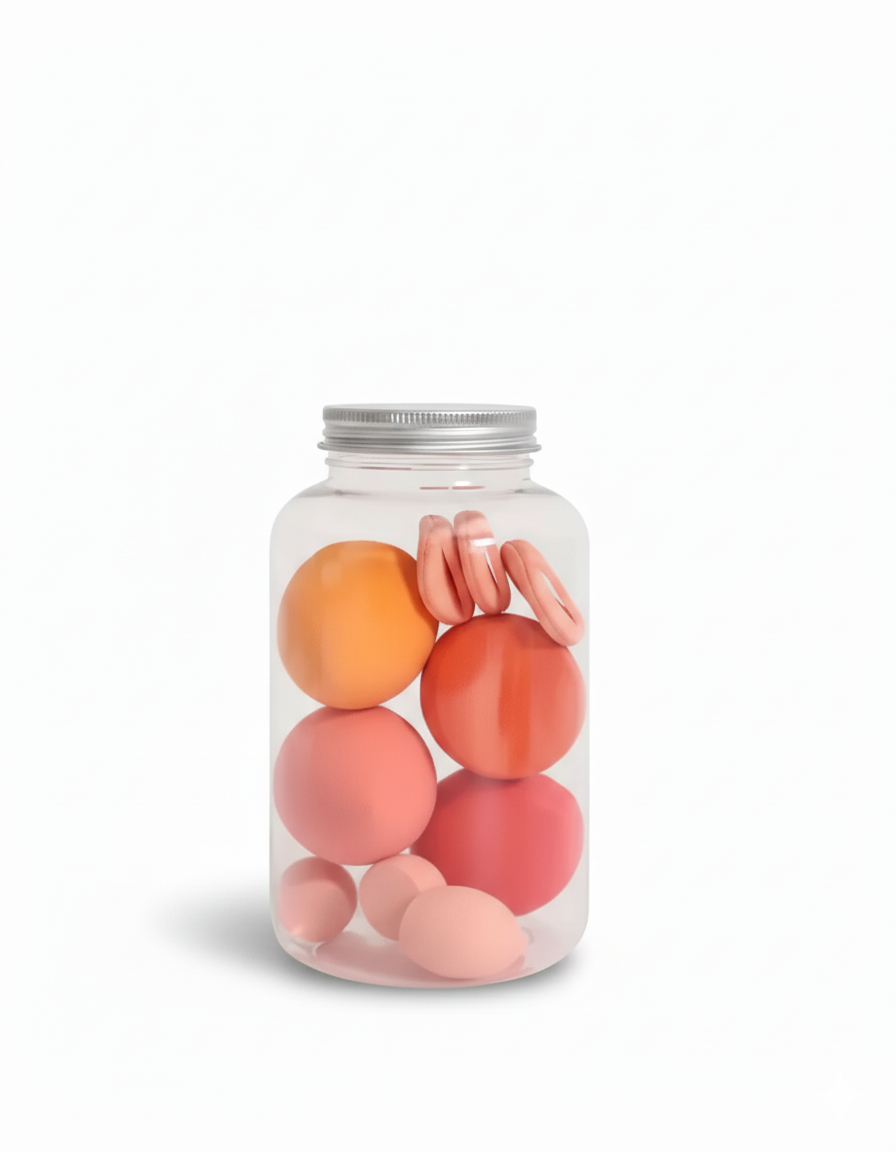 14PCS Makeup Sponge Set with Jar