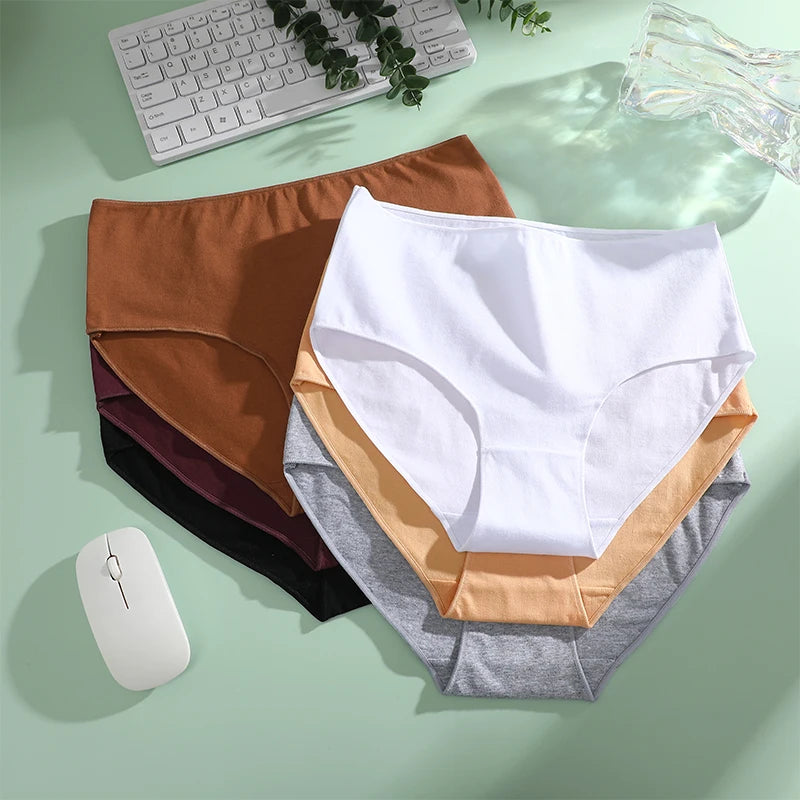 Cotton High-Waist Panties for Women – 4 Pack