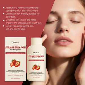 Strawberry Rejuvenating Body Cream Brightening Smooth Soft Skin Intensive Moisturizing for Dry Rough Skin Body Butter Cream