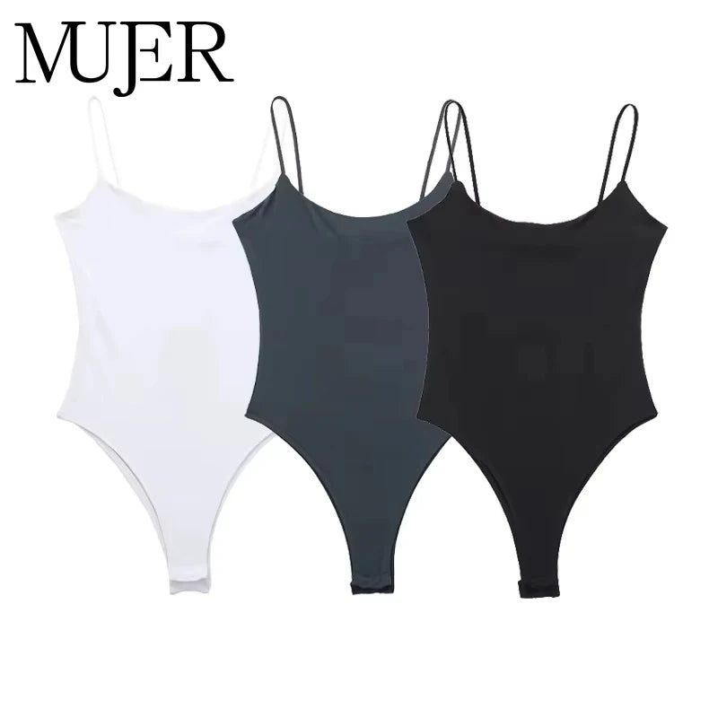 MUJER Backless Bodysuit for Women