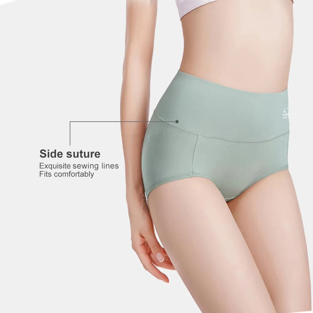 Women’s High-Waist Cotton Underwear – 5 Pack