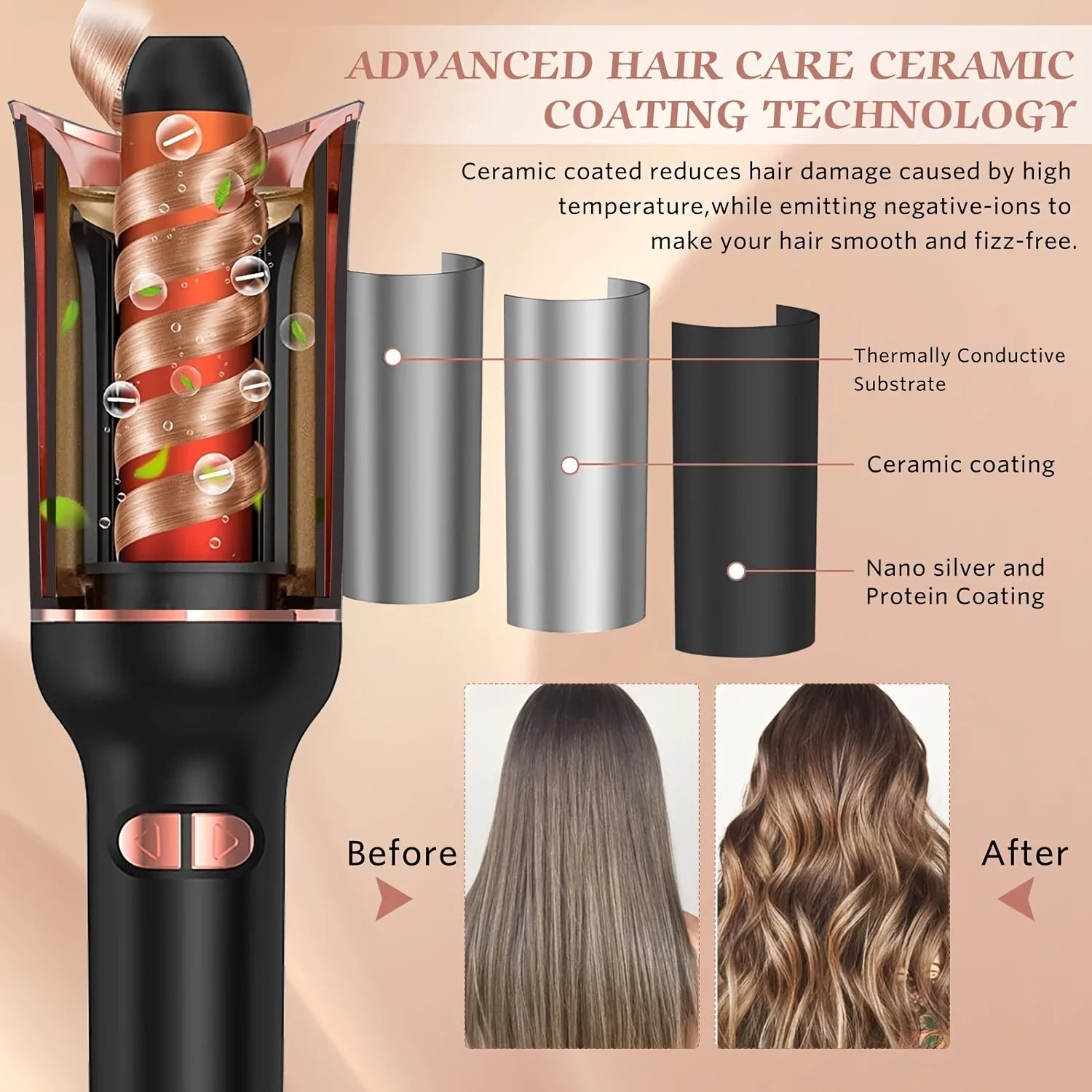 Automatic Ceramic Hair Curler – Air Spin Styler - Healora Shop