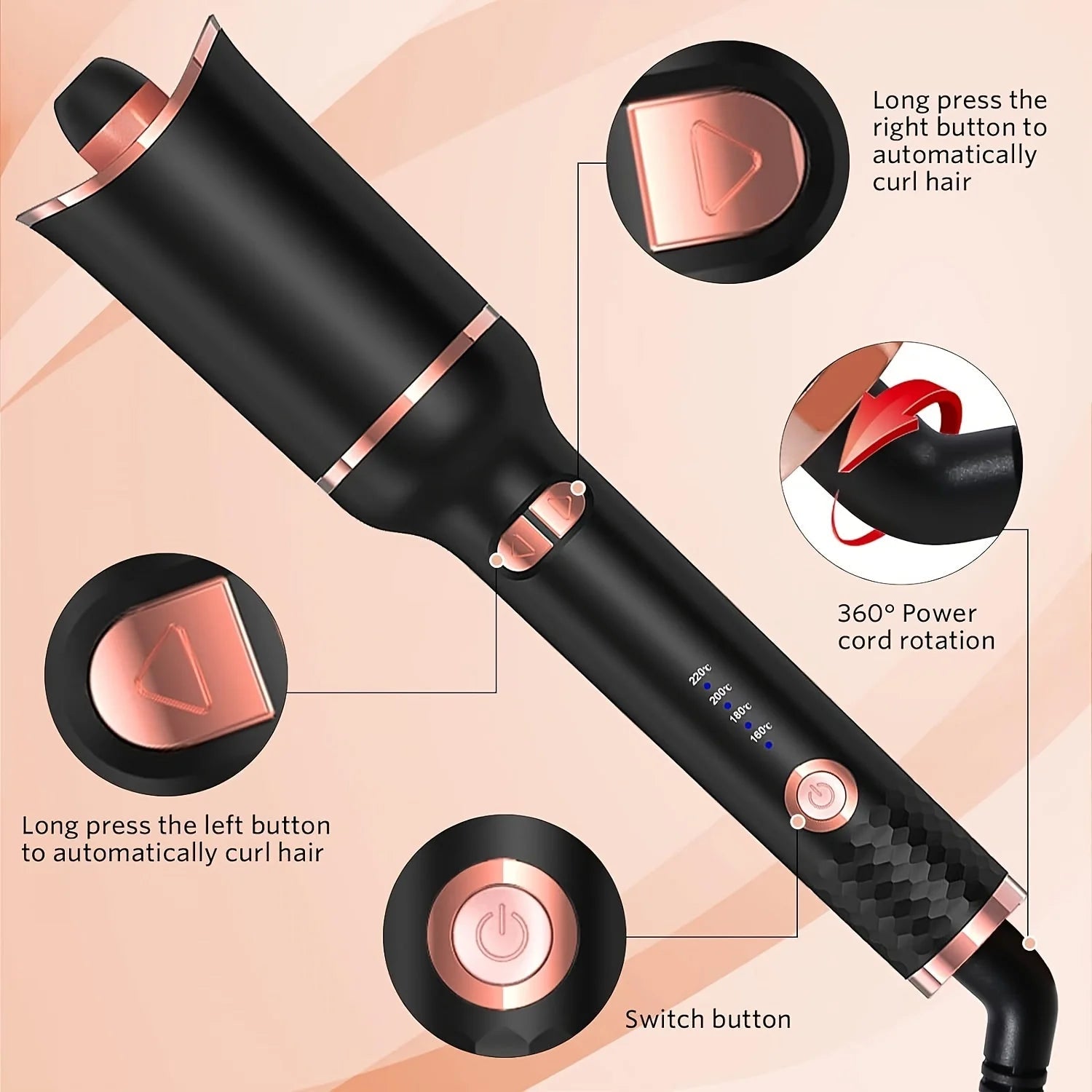 Automatic Ceramic Hair Curler – Air Spin Styler - Healora Shop