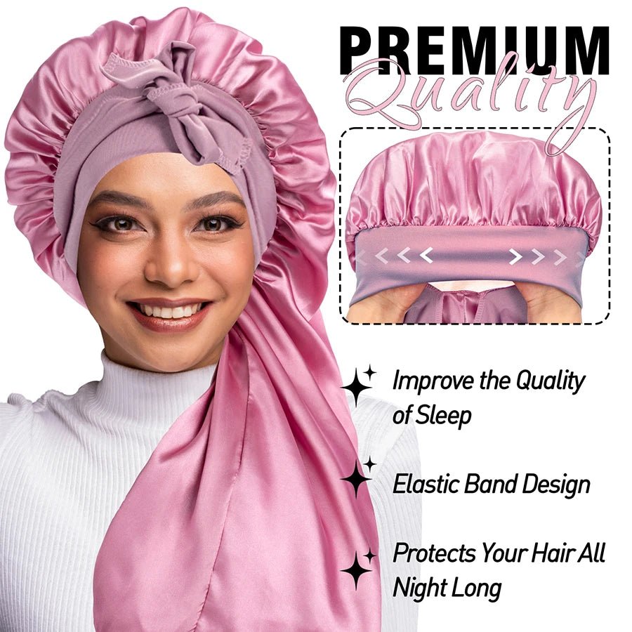 Extra Large Silk Bonnet Cap – Satin Sleep Hat - Healora Shop