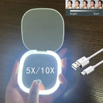 Mini LED Makeup Mirror – Foldable & Rechargeable - Healora Shop