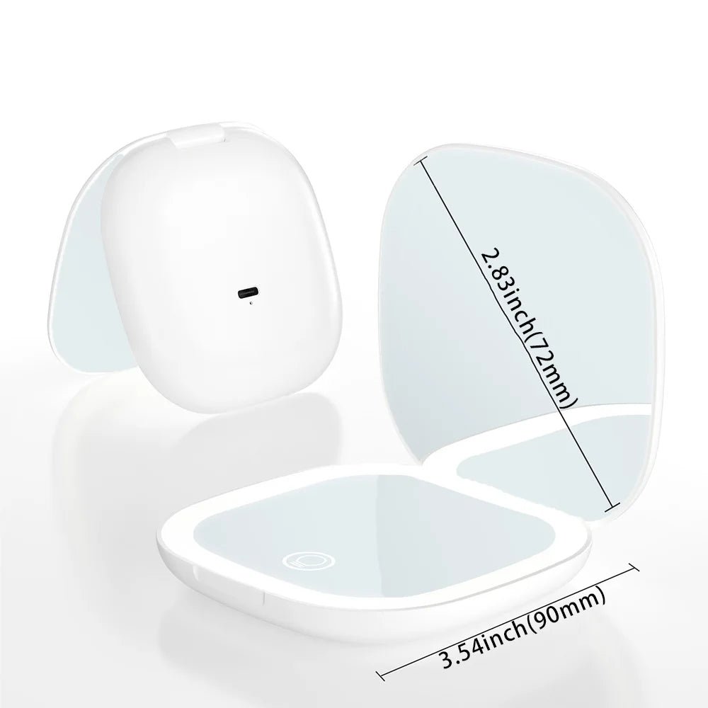 Mini LED Makeup Mirror – Foldable & Rechargeable - Healora Shop