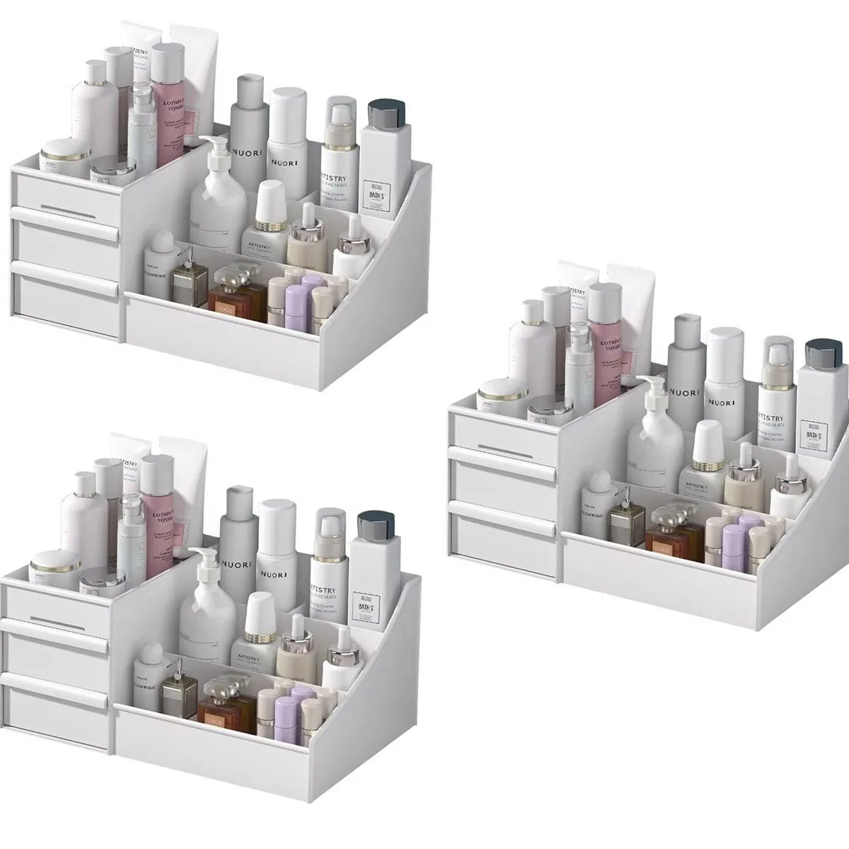 White Drawer Makeup Organizer Box - Healora Shop
