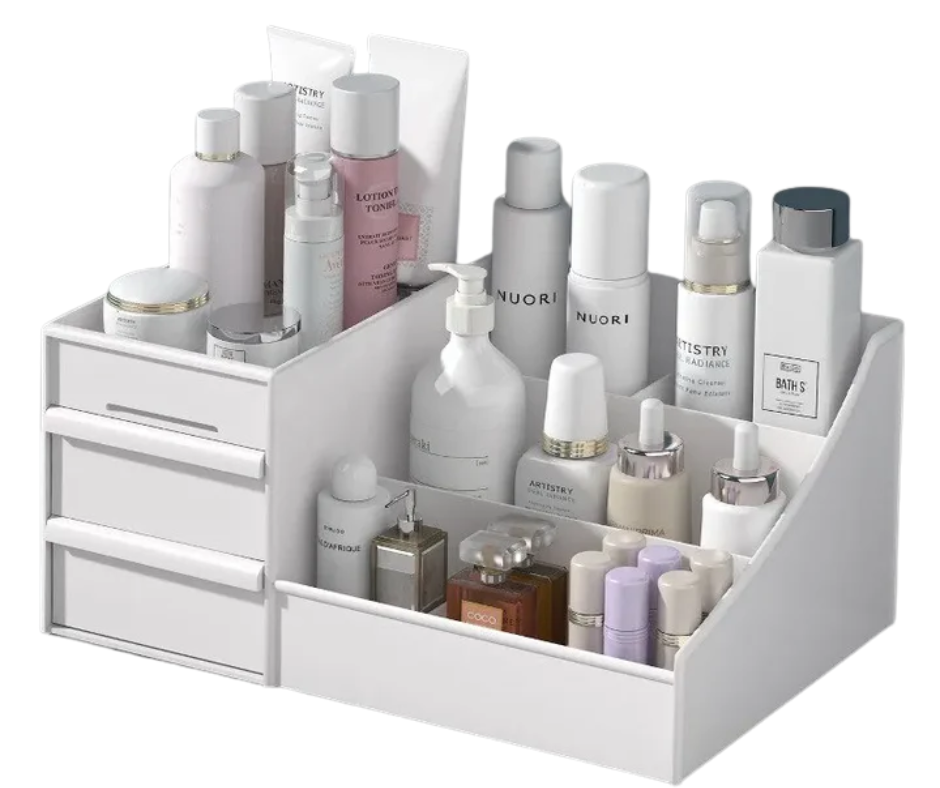 White Drawer Makeup Organizer Box - Healora Shop